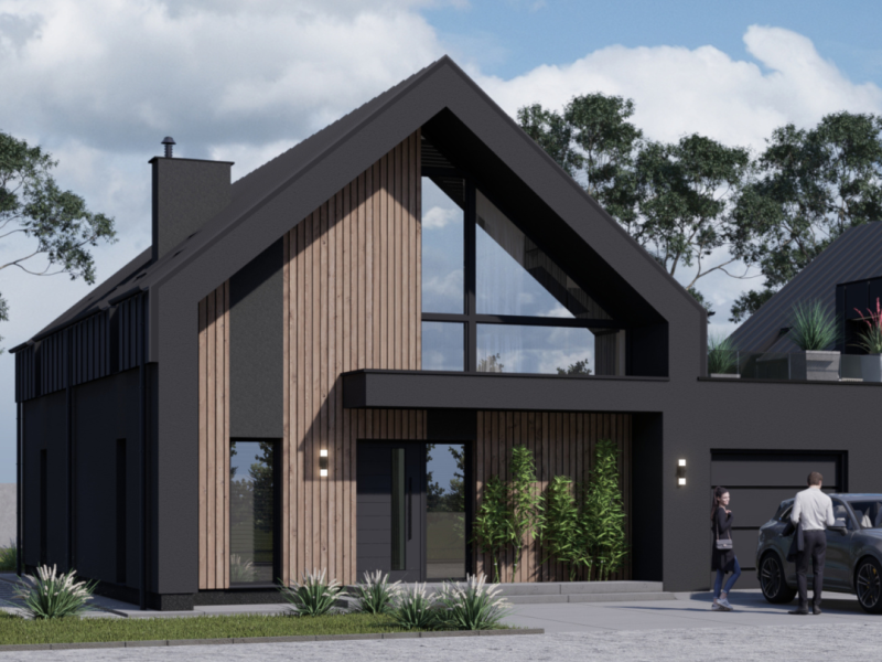 Nowoczesny Dom Bliźniaczy przy ul. Marsa, Kozerki – Przestrzeń i Nowoczesność N.2002